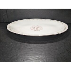 Mikasa Fine China Edna Japan 4220 Oval Serving Platter, 16" Floral Wreath Design